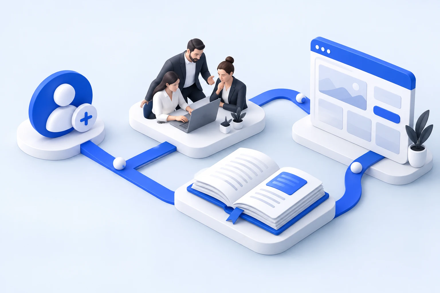 Продажи, обучение и работа команды объединены в последовательную систему